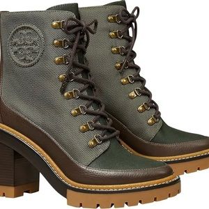 EUC Tory Burch Miller Lug Sole Boots Olive /Militare/Brown Size 6.5  - $458